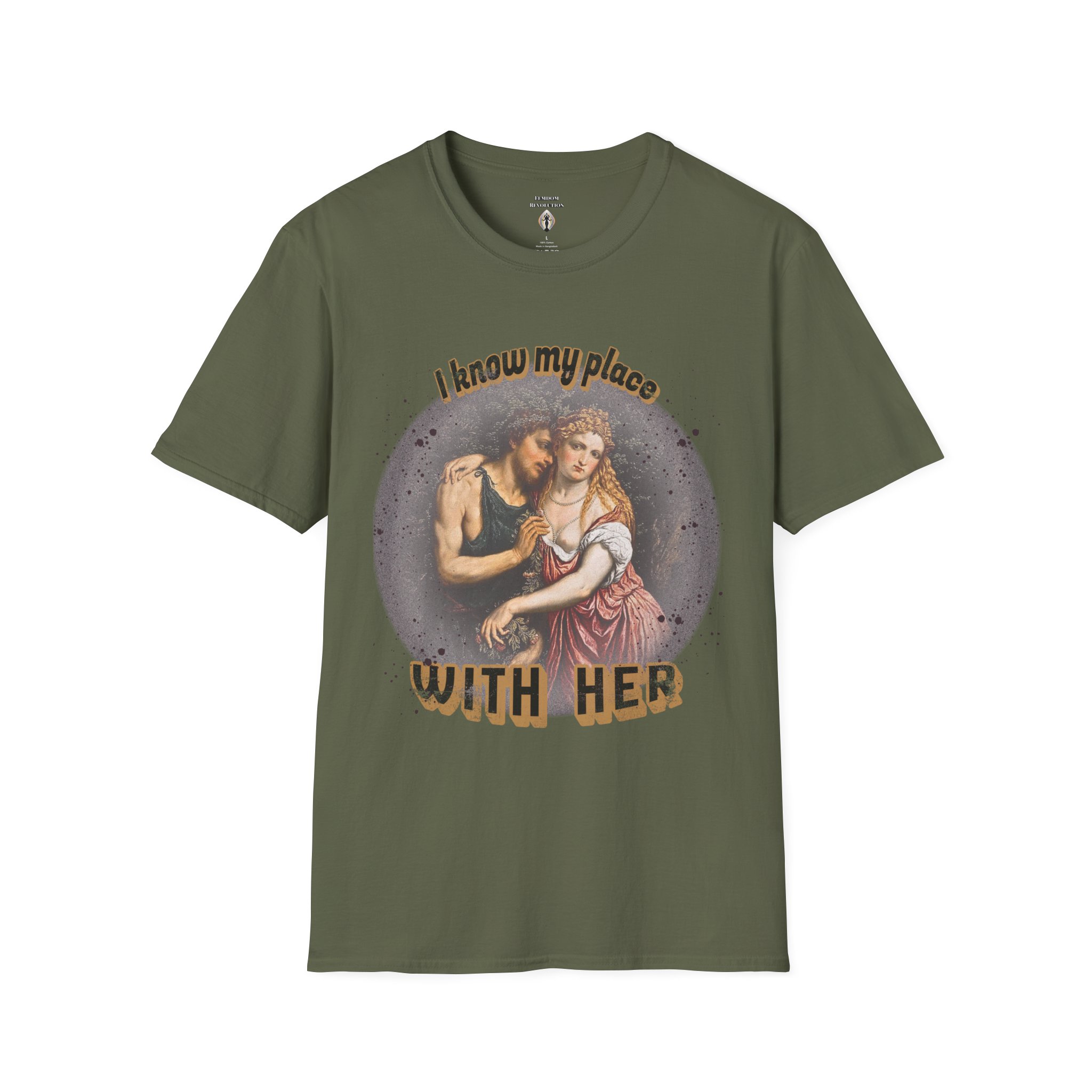 "I know my place" FLR Softstyle T-Shirt - Image 19