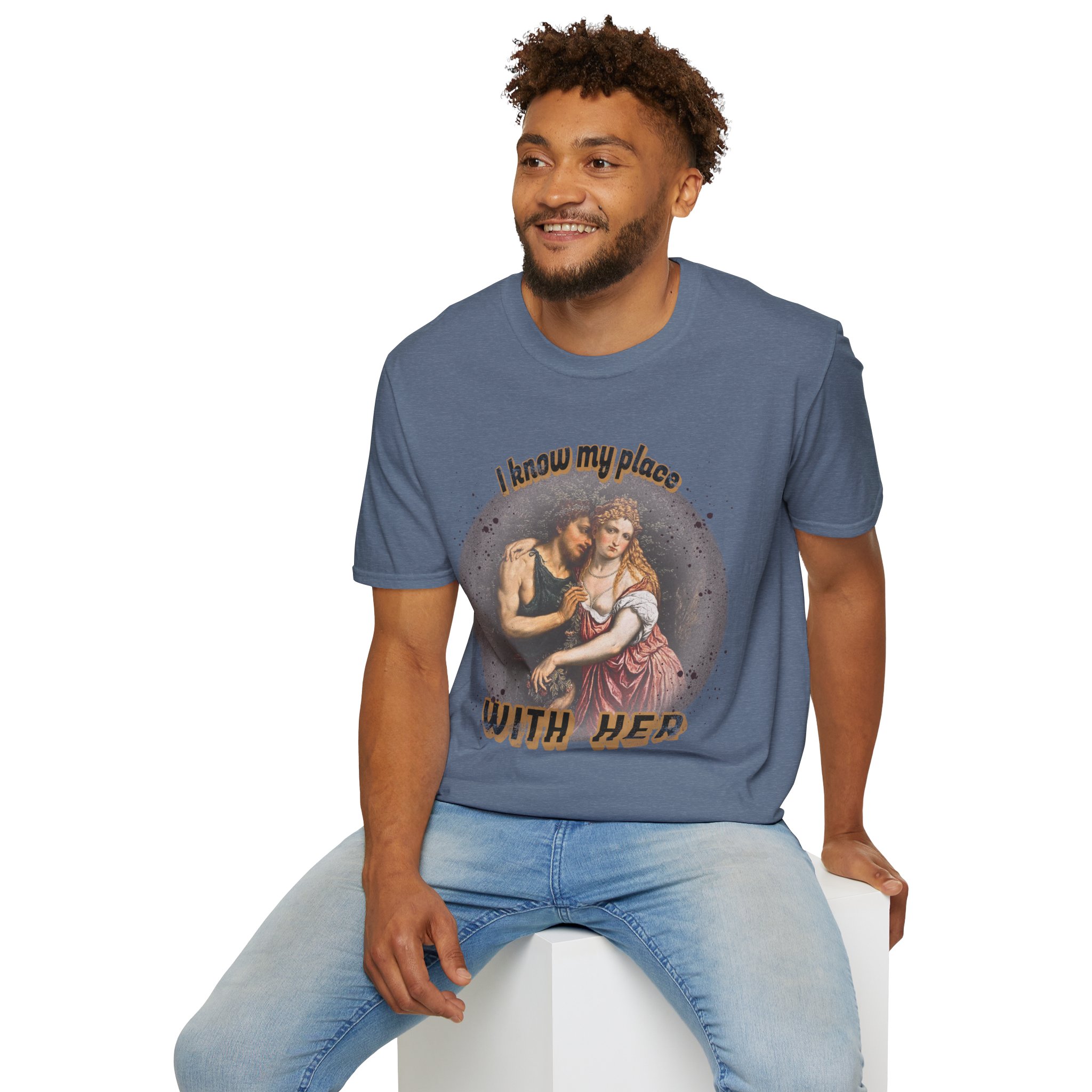 "I know my place" FLR Softstyle T-Shirt - Image 35
