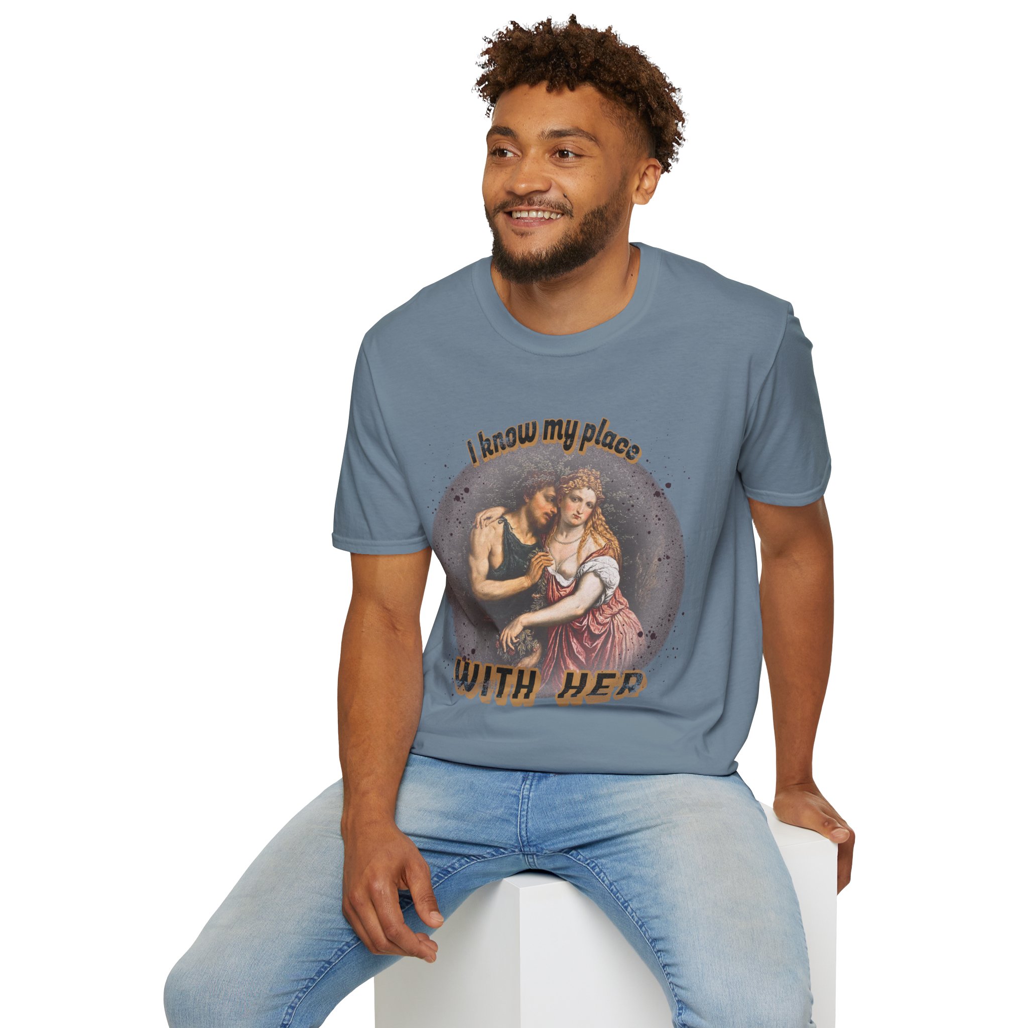 "I know my place" FLR Softstyle T-Shirt - Image 62