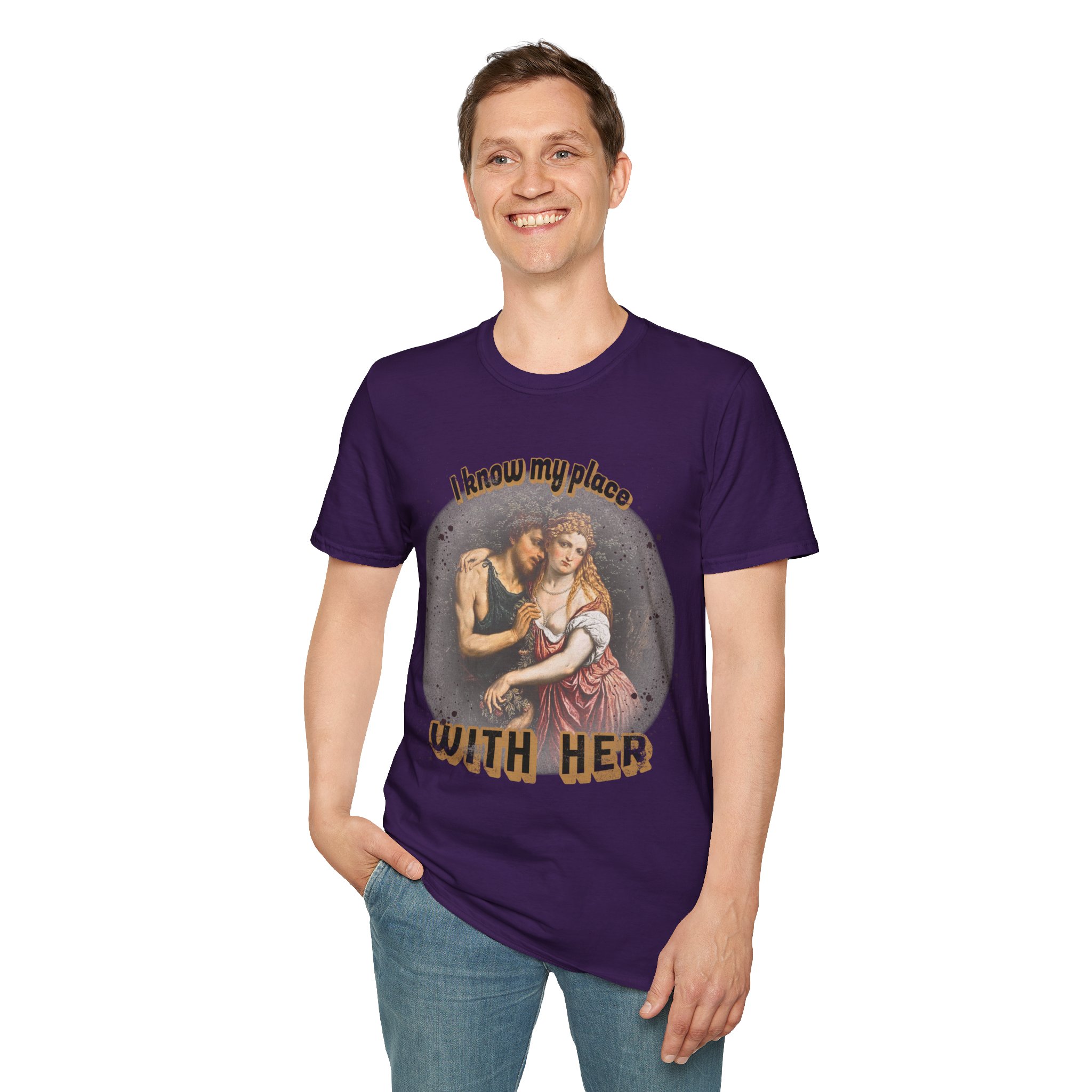 "I know my place" FLR Softstyle T-Shirt - Image 77