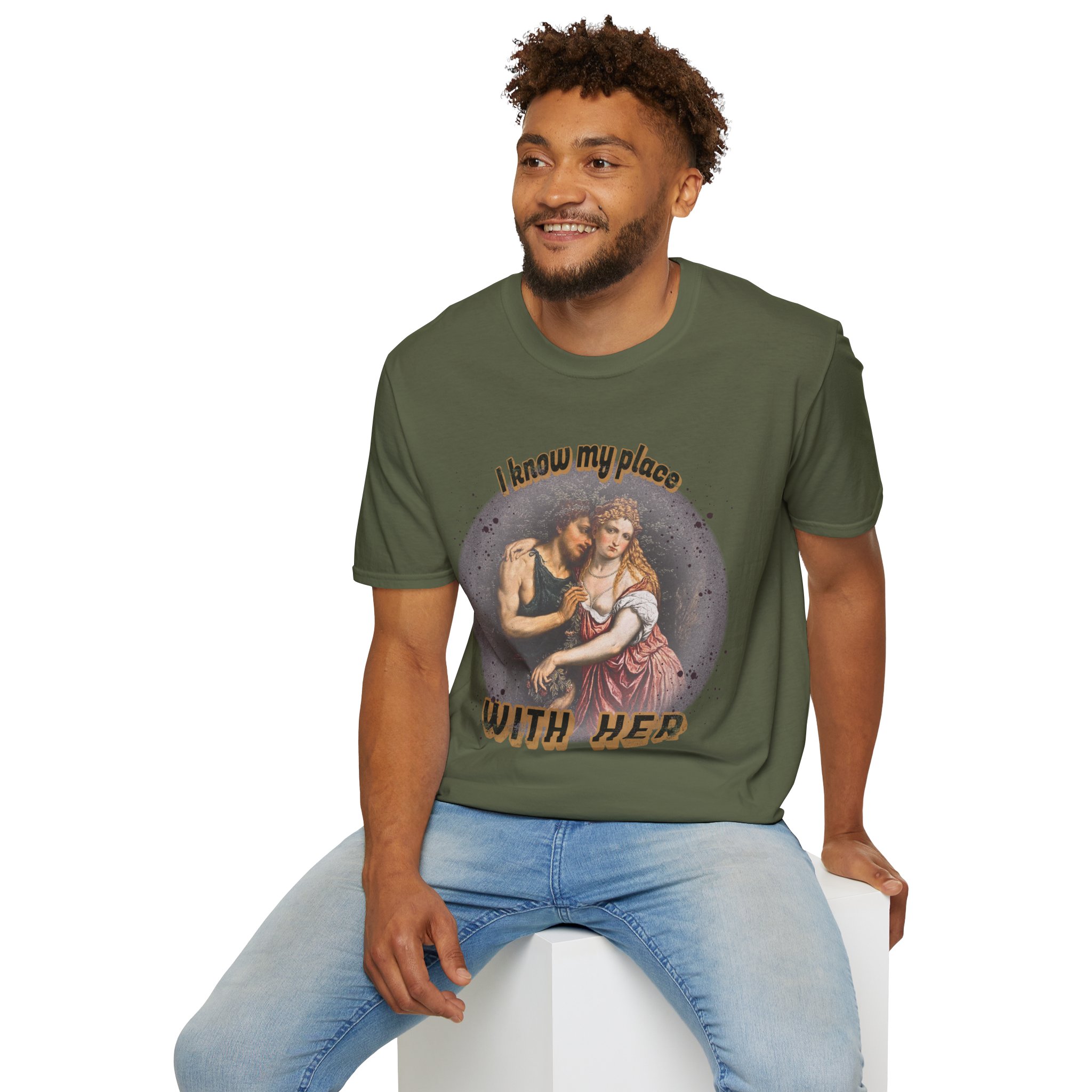 "I know my place" FLR Softstyle T-Shirt - Image 26