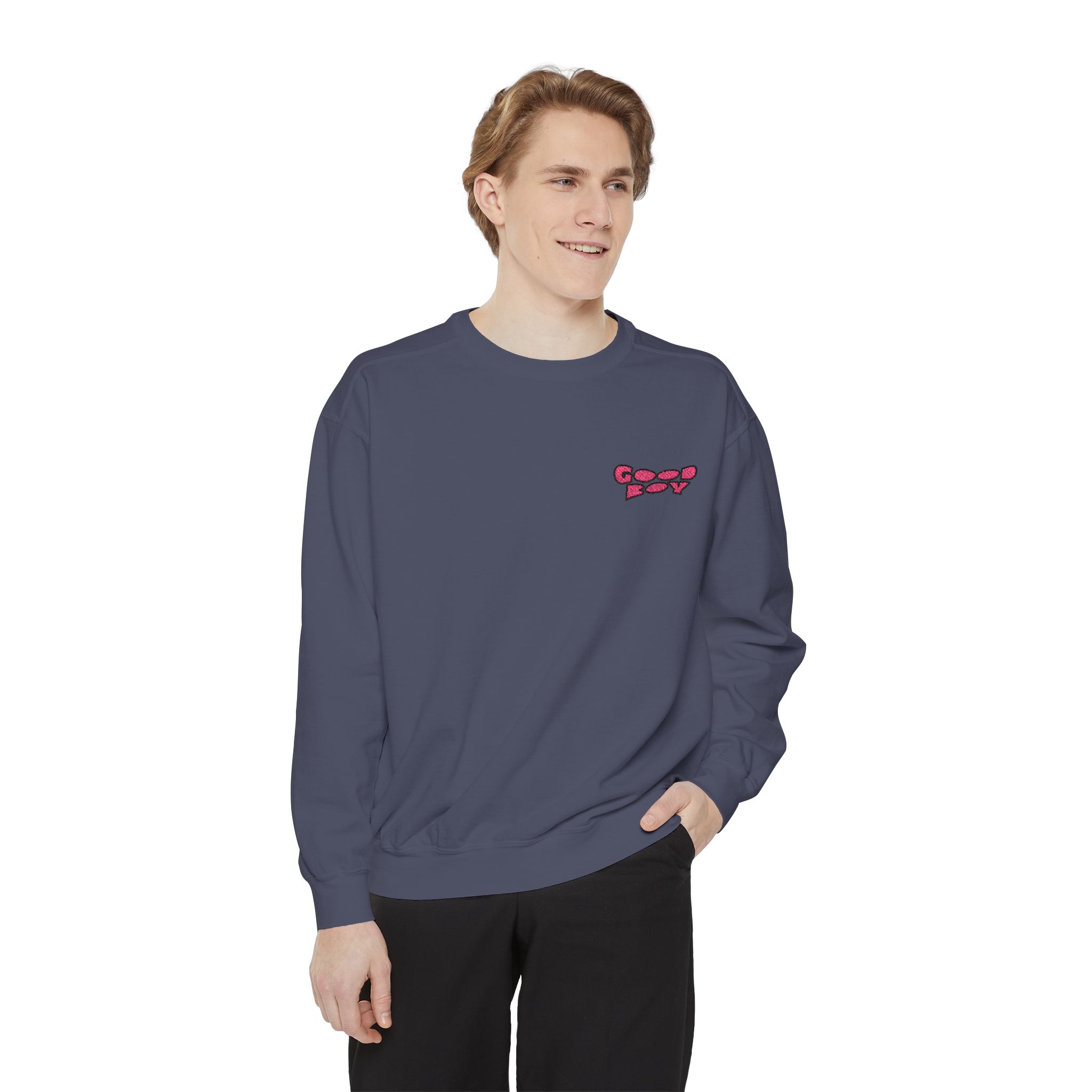 "Good Boy" Bold Embroidered Sweater - Image 27