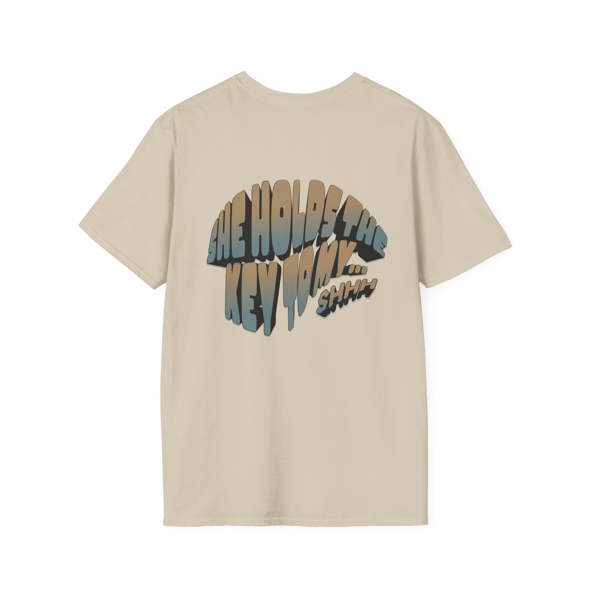 “She holds the key to my…” Chastity T-Shirt - Image 3