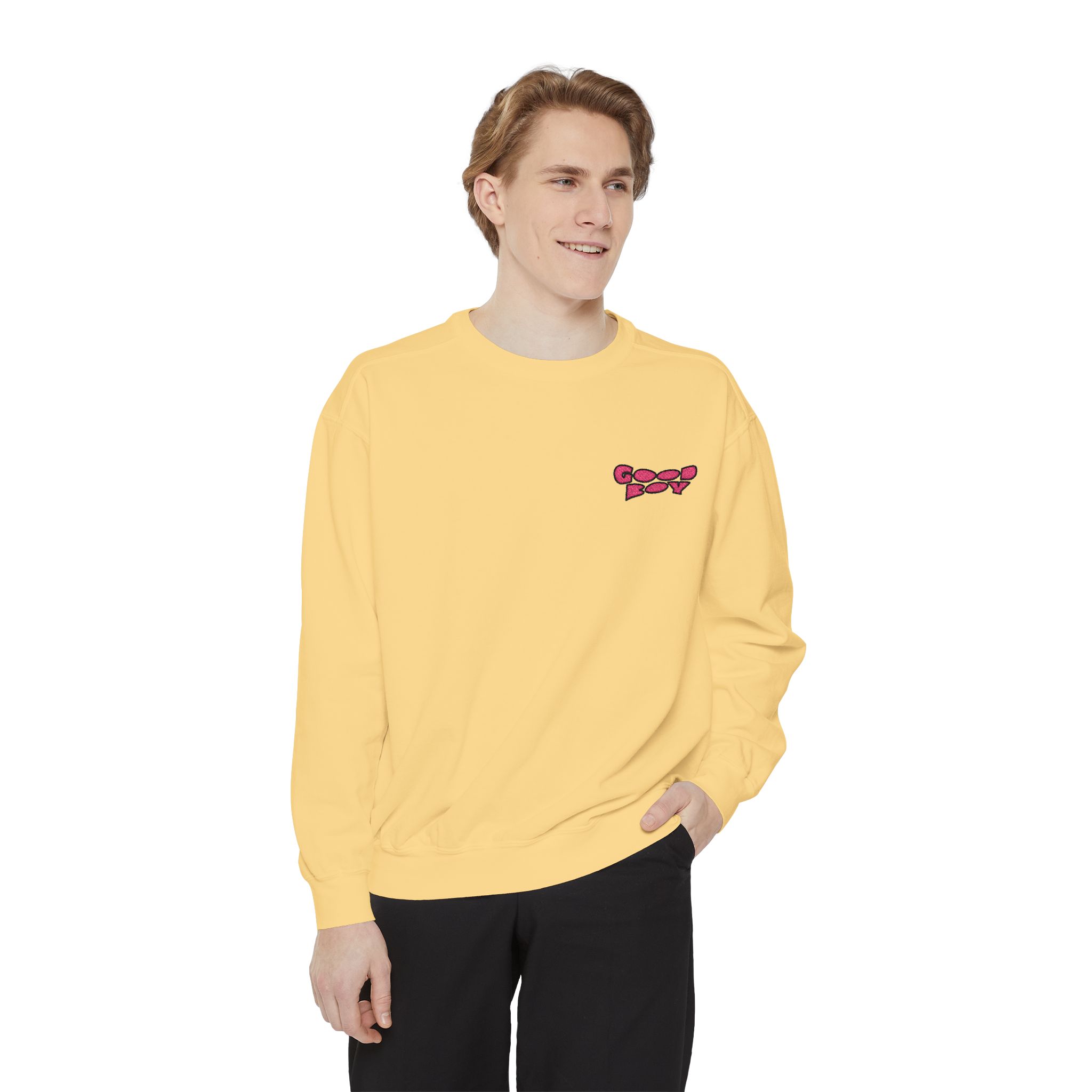 "Good Boy" Bold Embroidered Sweater - Image 9
