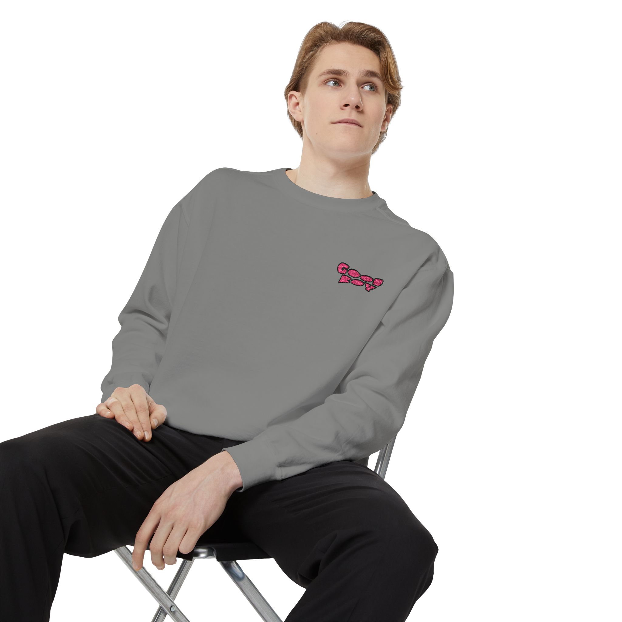 "Good Boy" Bold Embroidered Sweater - Image 17