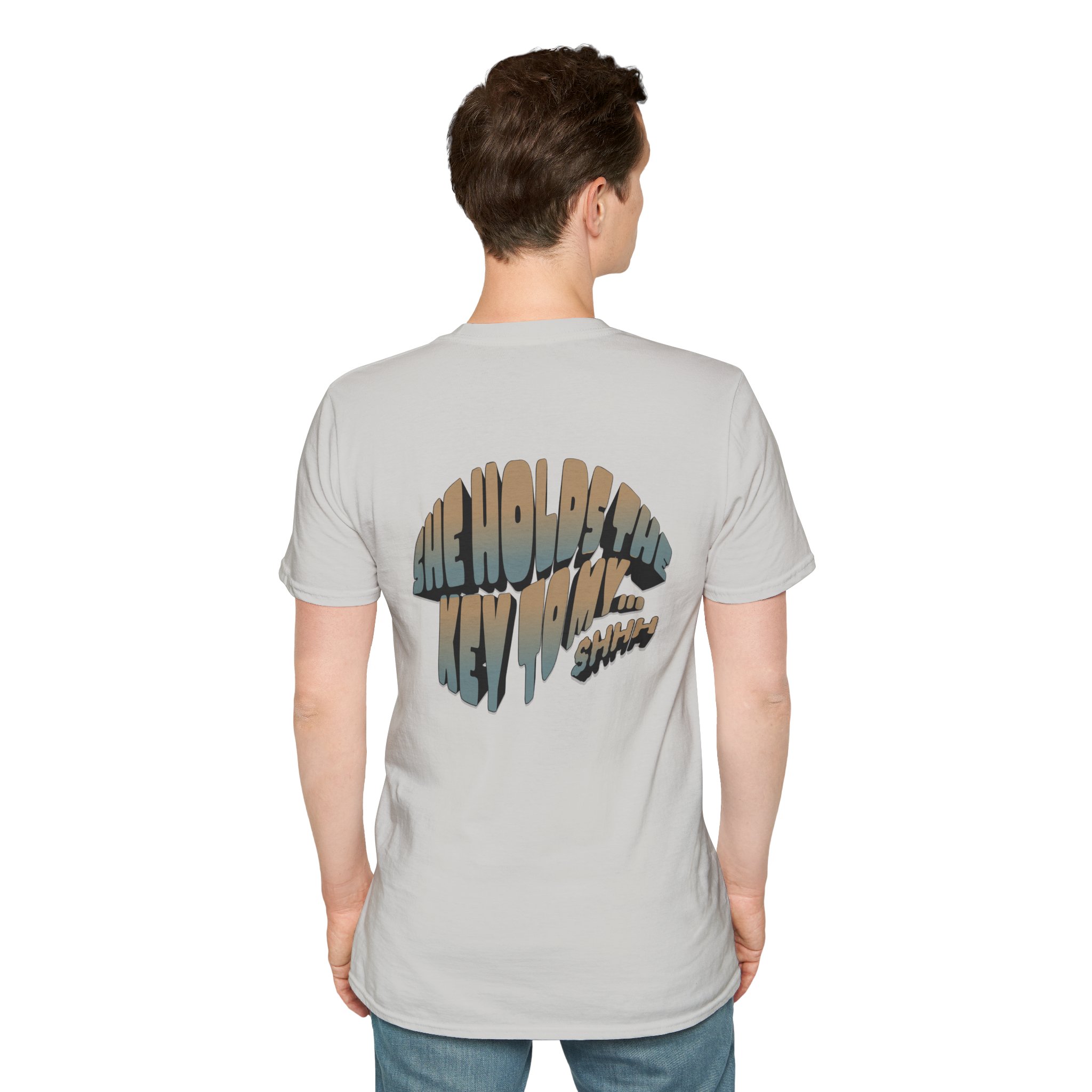 “She holds the key to my…” Chastity T-Shirt - Image 14