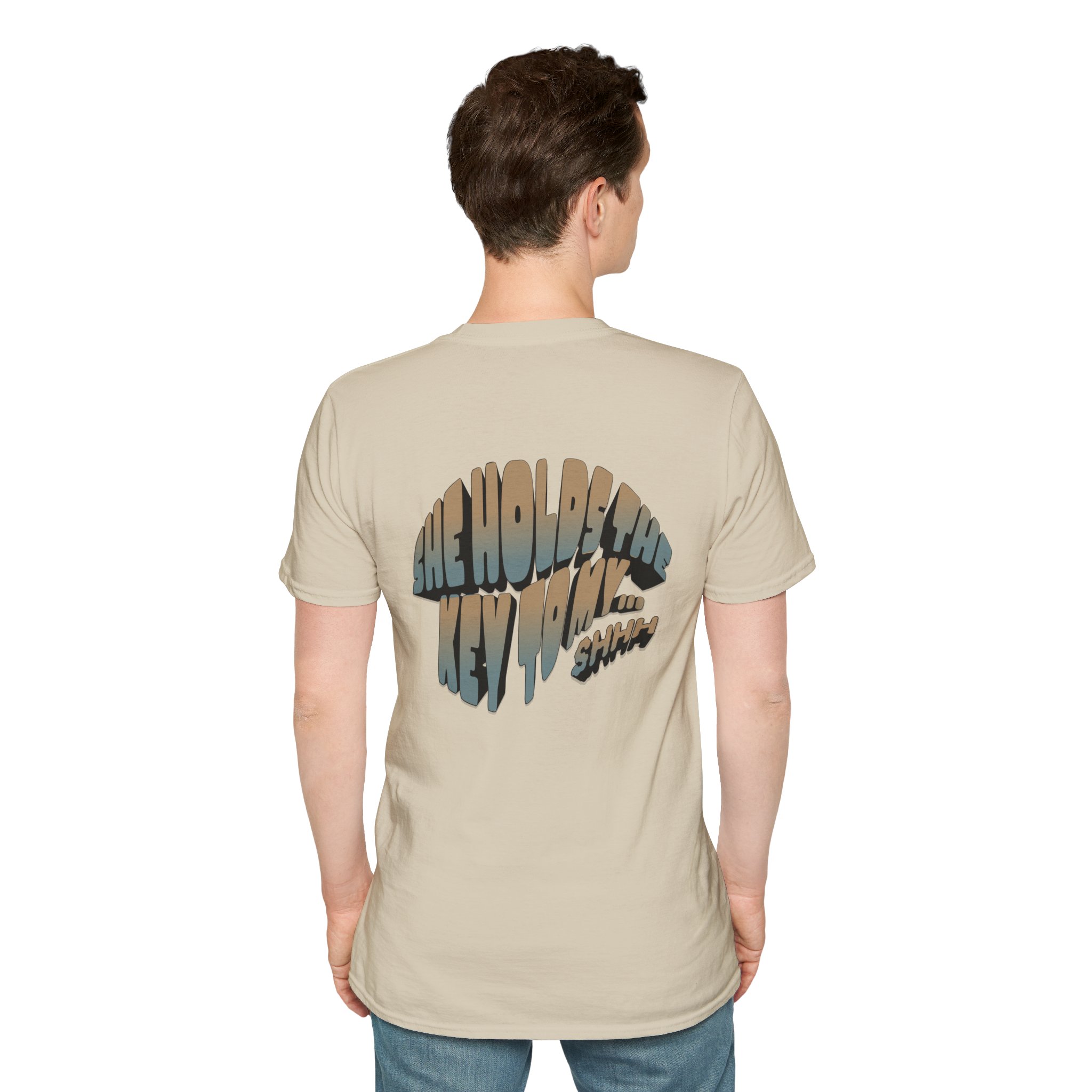 “She holds the key to my…” Chastity T-Shirt - Image 6