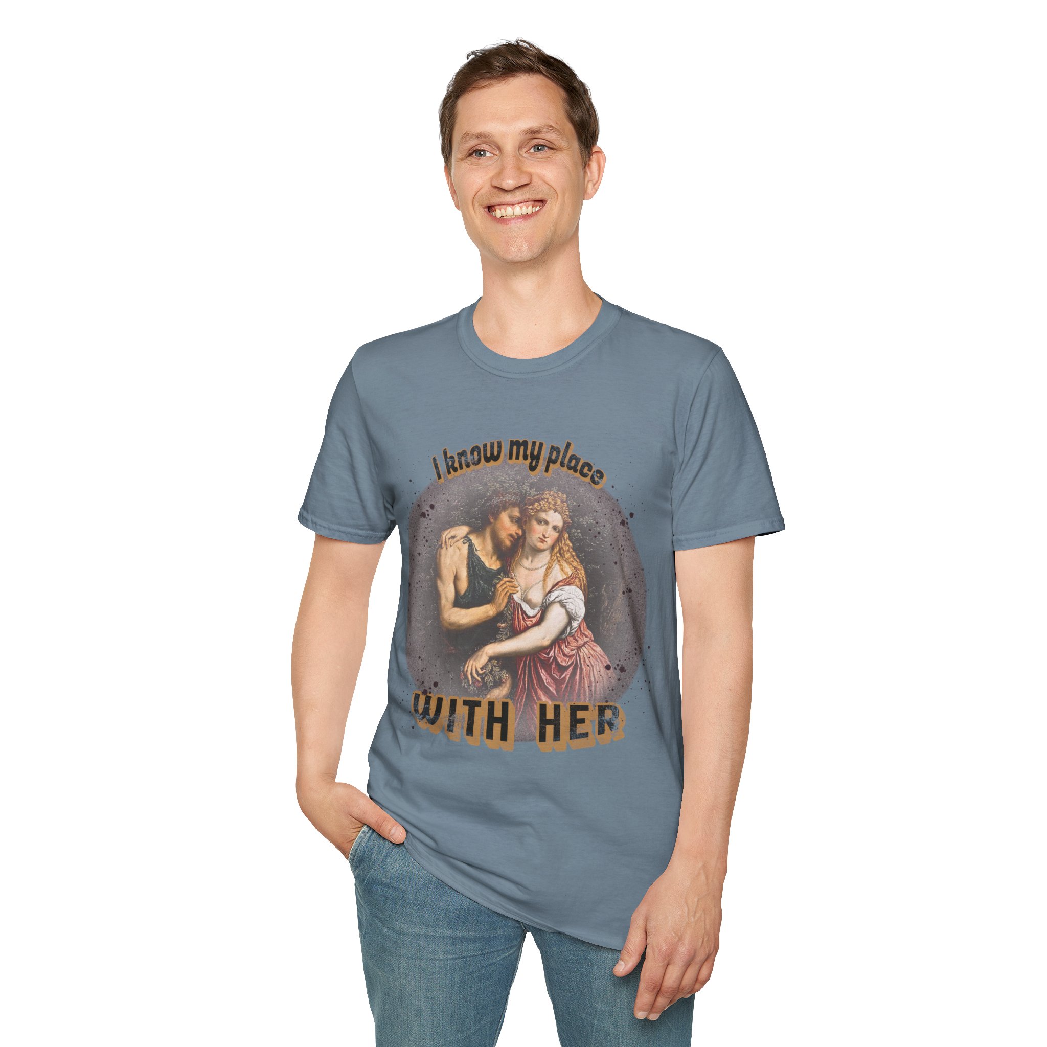 "I know my place" FLR Softstyle T-Shirt - Image 59